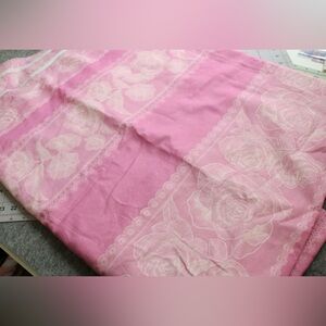 Wide floral stripe cotton linen fabric, 3.5 yards